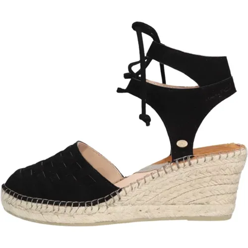 Schwarze Geflochtene Espadrilles mit Keilabsatz , Damen, Größe: 41 EU - Fred de la Bretoniere - Modalova