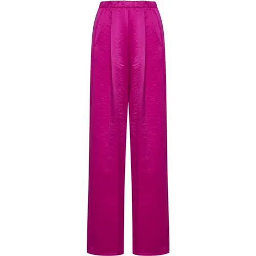 Straight Trousers, female, , Size: S Magenta Trousers - Forte Forte - Modalova