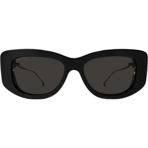 Quadratische Schwarze und Goldene Sonnenbrille,Quadratischer Azetatrahmen Damen Sonnenbrille - Gucci - Modalova