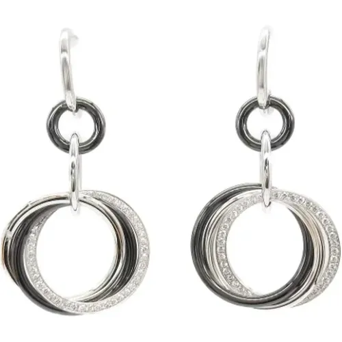 Pre-owned Jewellery, female, , Size: ONE SIZE Pre-owned White Gold earrings - Cartier Vintage - Modalova