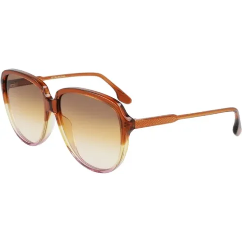 Braun Gelb Rosa Azetat Sonnenbrille - Victoria Beckham - Modalova