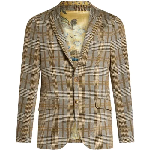 Blazers, male, , Size: M Tartan Check Hooded Jacket - ETRO - Modalova