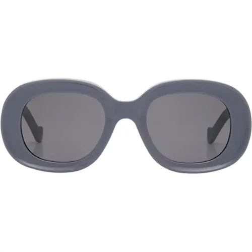 Womens Oval Acetate Sunglasses in Violet , female, Sizes: 49 MM - Loewe - Modalova