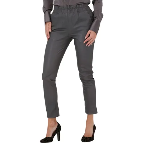 Stretch-Leder Chino Hose , Damen, Größe: XS - Est'Seven - Modalova