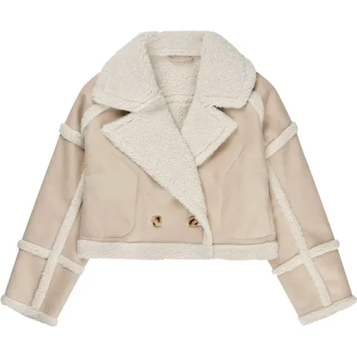 Blazers, female, , Size: S Reversible Teddy Jacket in Ivory - Munthe - Modalova