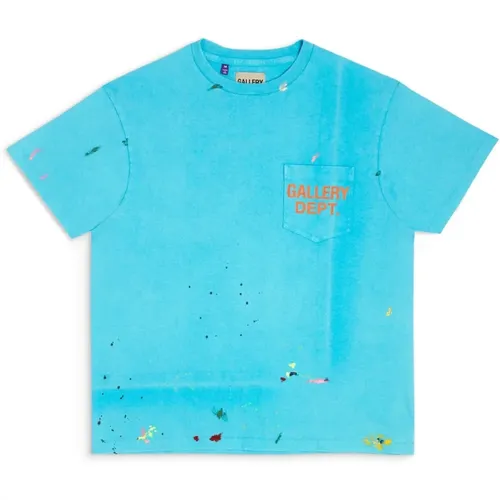 T-Shirts, male, , Size: XL Vintage Logo T-Shirt with Paint Splatters - Gallery Dept. - Modalova