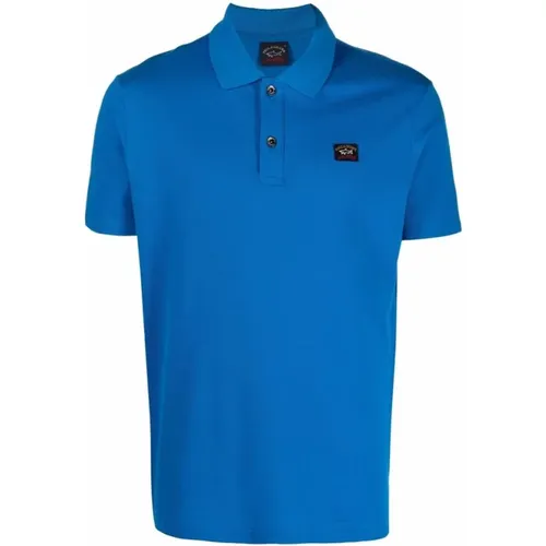 Royal Blaues Polo Shirt aus Bio-Baumwolle , Herren, Größe: 3XL - PAUL & SHARK - Modalova