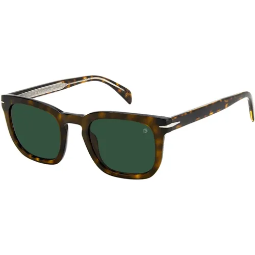 Sunglasses, male, , Size: 50 MM DB 7076/S Sungles in Dark Havana/Green - Eyewear by David Beckham - Modalova