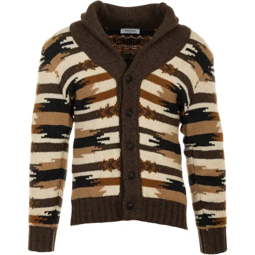 Cardigans, male, , Size: M Brown Cardigan Sweaters - Gran Sasso - Modalova