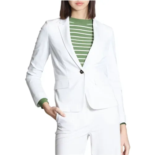 Weiße Blazer V-Ausschnitt Jacke , Damen, Größe: M - Marella - Modalova