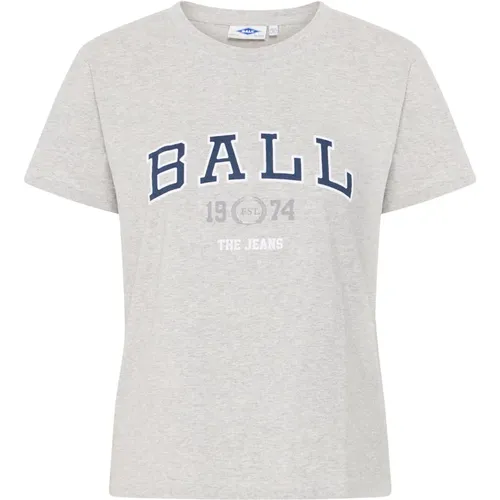 Grey Melange T-shirt Top , female, Sizes: M, 2XS, XS, S - Ball - Modalova