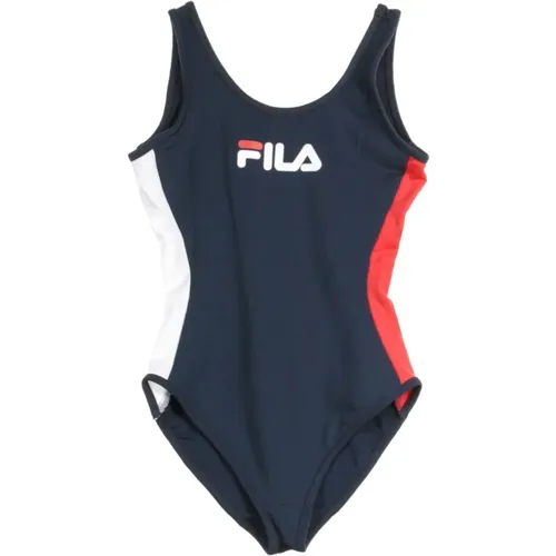 One-piece, female, , Size: M Stylish Womens Swimsuit Black/Red/White - Fila - Modalova