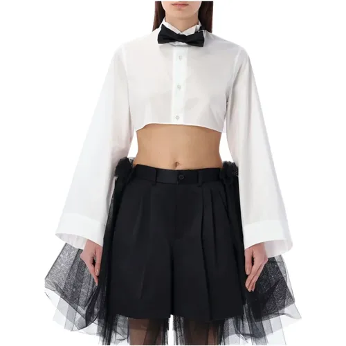 Papillon Cropped Shirt , Damen, Größe: M - Noir Kei Ninomiya - Modalova