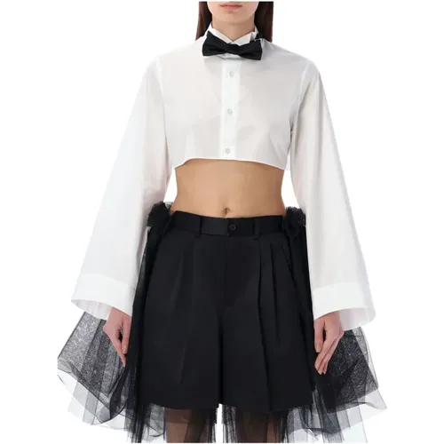 Papillon Cropped Shirt , female, Sizes: S - Noir Kei Ninomiya - Modalova