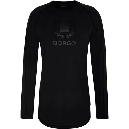 Siracusa Longlap Nero Nero T-Shirt , male, Sizes: S, 2XL, M, XL, L - Borgo - Modalova