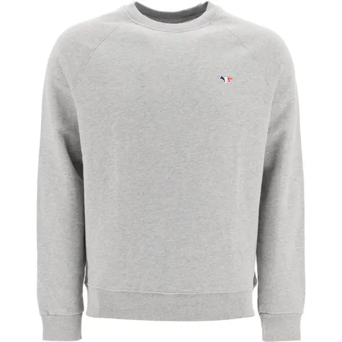 Tricolor Fox Patch Sweatshirt , Herren, Größe: XS - Maison Kitsuné - Modalova