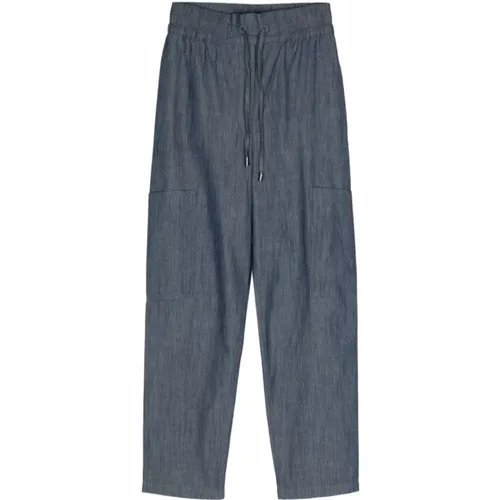 Denim Vertical Stripe Trousers , female, Sizes: 2XS, XL, L, S, M, XS - Emporio Armani - Modalova