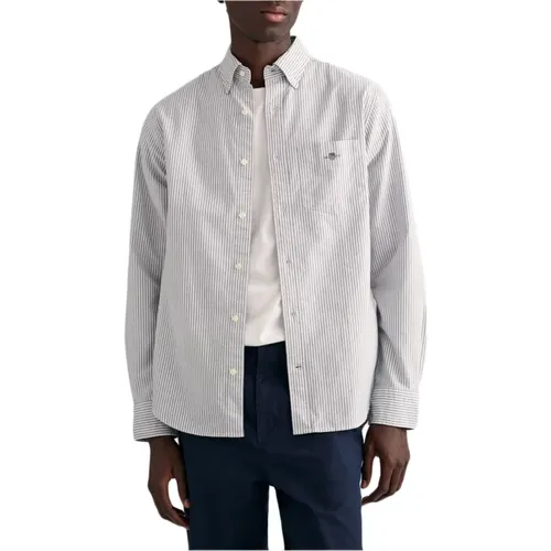 Banker Stripe Shirt , male, Sizes: L - Gant - Modalova