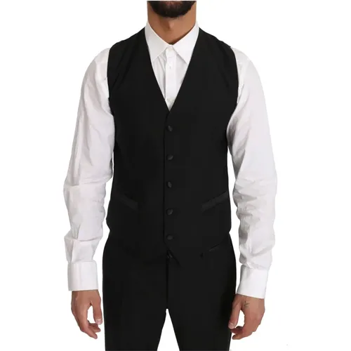 Dolce Gabbana Uld Vest , male, Sizes: M - Dolce & Gabbana - Modalova