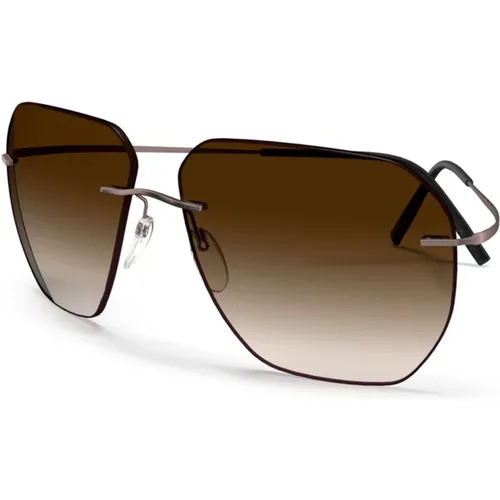 Braune Sonnenbrille 8743 , unisex, Größe: 70 MM - Silhouette - Modalova