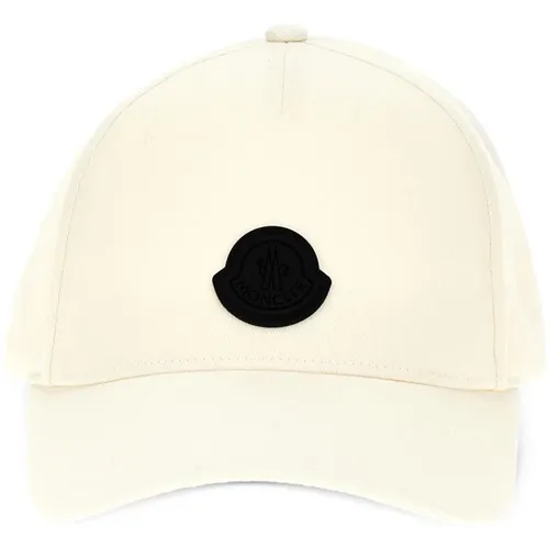 Caps, male, , Size: ONE SIZE White Baseball Hat with Logo - Moncler - Modalova