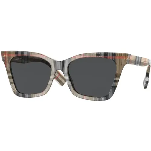 Vintage Check/Grey Sonnenbrillen , Damen, Größe: 53 MM - Burberry - Modalova
