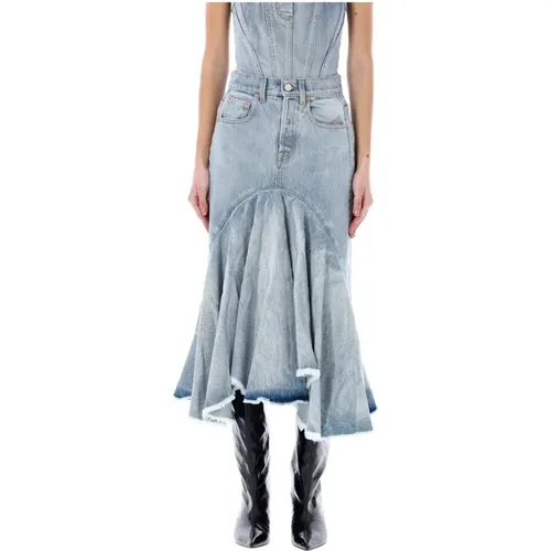 Denim Midi Skirt , female, Sizes: S, M - Vetements - Modalova