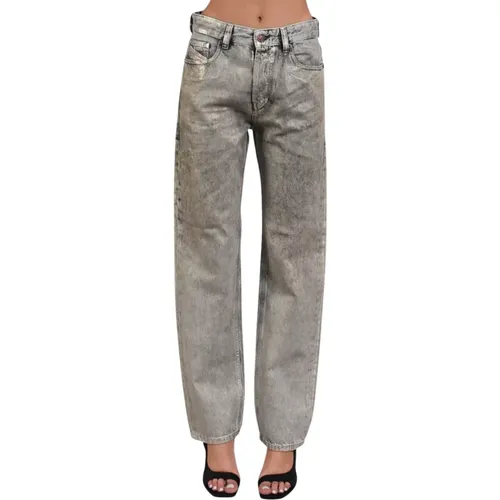 Straight Jeans, female, , Size: W30 Regular boyfriend jeans in marble grey - Diesel - Modalova