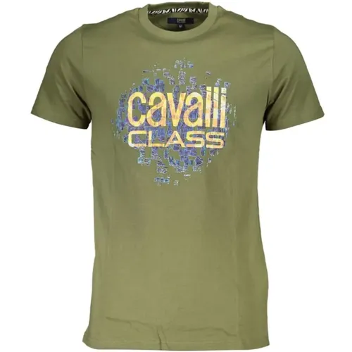 T-Shirts, male, , Size: L Print Logo Short Sleeve Tee - Cavalli Class - Modalova