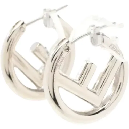 Pre-owned Jewellery, female, , Size: ONE SIZE Pre-owned Stainless Steel earrings - Fendi Vintage - Modalova