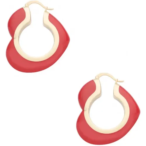 Rote Herz Messing Ohrringe , Damen, Größe: ONE Size - A.p.c. - Modalova