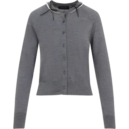 Cardigans, female, , Size: S Grey Sweater Aw25 Stylish Design - Simone Rocha - Modalova