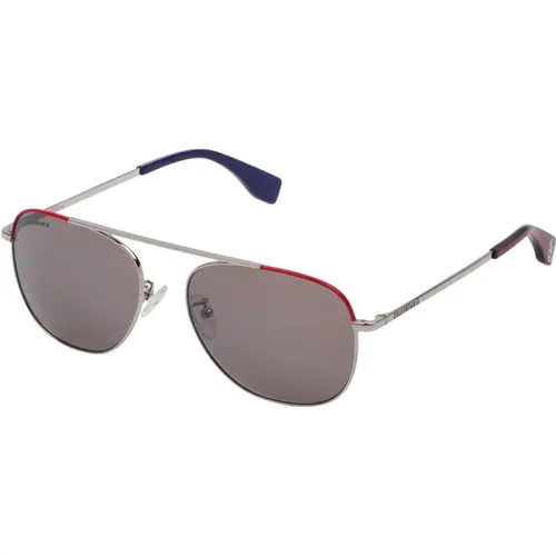 Montura plata/rojo sunglasses , male, Sizes: 57 MM - Converse - Modalova