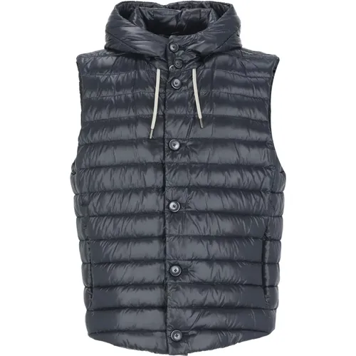 Vests, male, , Size: 2XL Padded Quilted Vest with Hood - Herno - Modalova