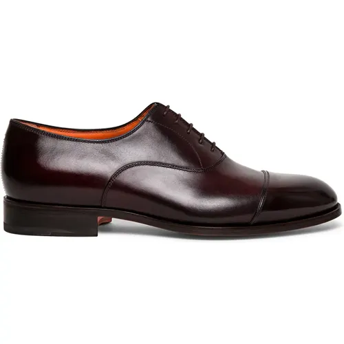 Eleganter Leder Oxford Schuh , Herren, Größe: 39 1/2 EU - Santoni - Modalova