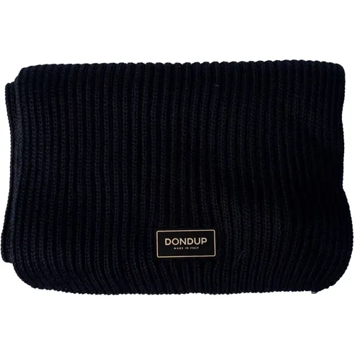 Winter Scarves, male, , Size: ONE SIZE Ribbed Wool Scarf - Dondup - Modalova