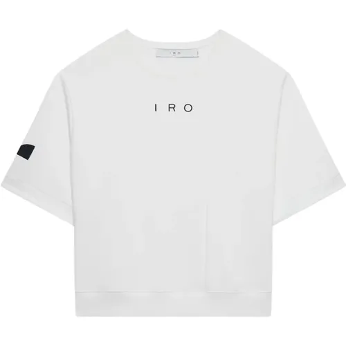 Weiße Sweatshirt mit Besticktem Logo , Damen, Größe: M - IRO - Modalova
