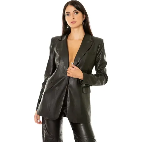 Blazer Biba - Faux Leather Jacket , female, Sizes: L - Aniye By - Modalova