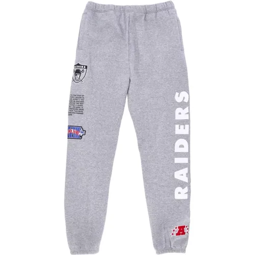 Sweatpants, male, , Size: XL Oakland Raiders Fleece Tracksuit Pants - Mitchell & Ness - Modalova