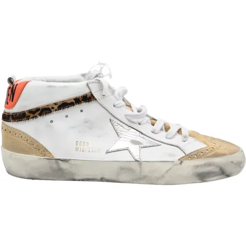 Mid Star Suede Sneakers Silver , male, Sizes: 9 UK - Golden Goose - Modalova