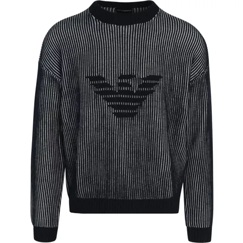 Eagle Logo Sweatshirt Navy , male, Sizes: L, M, XL - Emporio Armani - Modalova