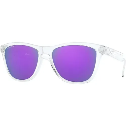 Frogskins Sonnenbrille Violett Prizm Weiß , Herren, Größe: 55 MM - Oakley - Modalova