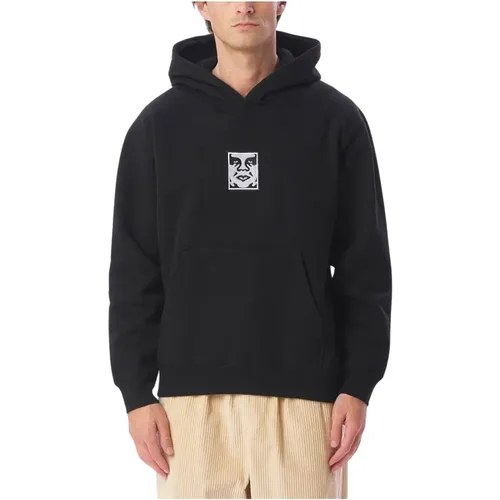 Hoodies, male, , Size: XL Iconic Extra Heavy Hoodie - Obey - Modalova