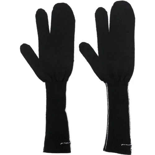 Knit Hybrid Gloves Muffler Style , female, Sizes: M, S - MM6 Maison Margiela - Modalova