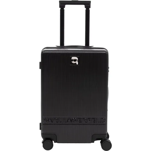Einfacher Koffer mit Reißverschluss und Logo - Karl Lagerfeld - Modalova