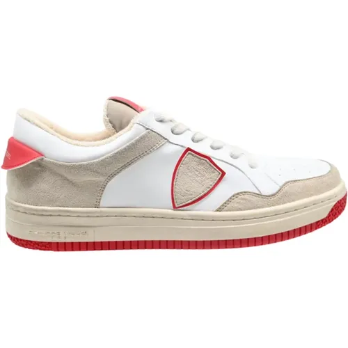 Lion Man Recicle Red Sneakers , male, Sizes: 8 UK, 12 UK, 10 UK - Philippe Model - Modalova