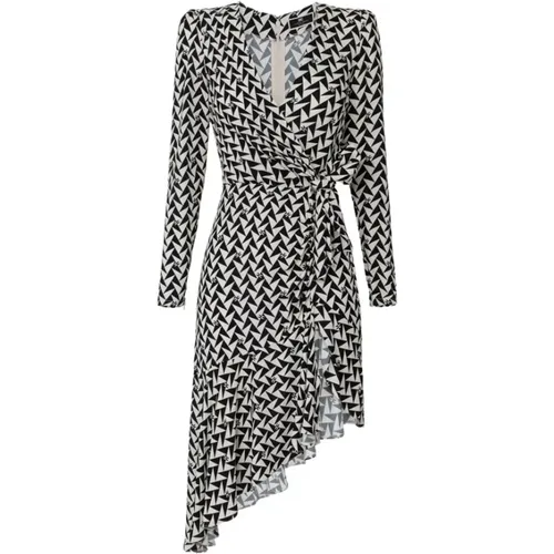 Geometric Print Midi Dress , female, Sizes: L, S - Elisabetta Franchi - Modalova