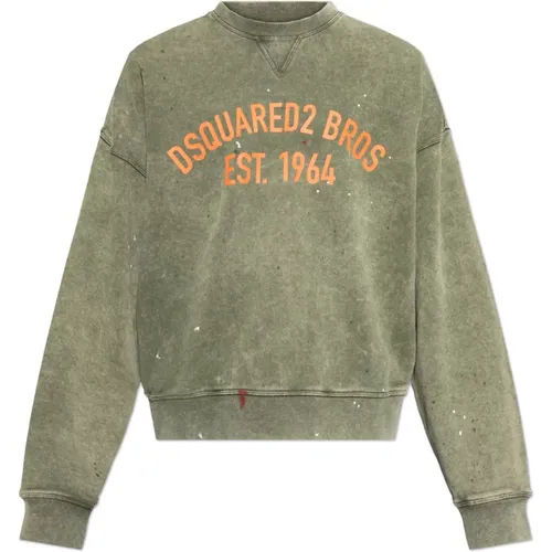 Sweatshirts, male, , Size: M Sweatshirt with vintage effect - Dsquared2 - Modalova