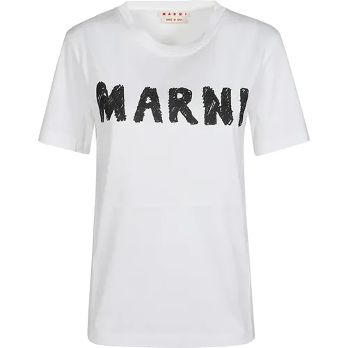 Lässiges Baumwoll-T-Shirt , Damen, Größe: XS - Marni - Modalova