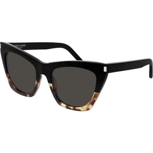 Havana/Dark Grey Sunglasses Kate SL 214 , female, Sizes: 55 MM - Saint Laurent - Modalova